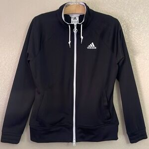 Adidas Track Jacket Full Zip Activewear Athletic Black Women's‎ Small